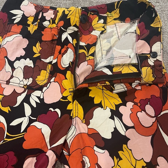 Anthropologie Maeve The Colette Multicolor Floral Wide, Cropped Pants, Size 30 - Picture 12 of 16